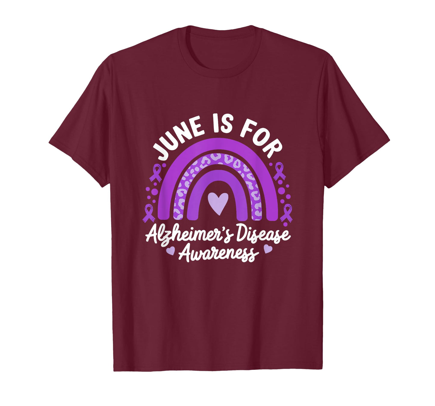 June Is For Alzheimer’s Awareness Purple Rainbow Support T-Shirt