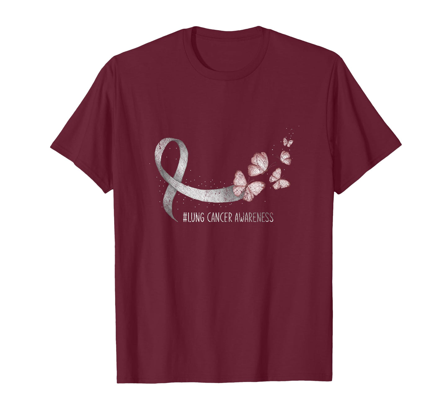Pretty White Ribbon Support Lung Cancer Awareness T-Shirt