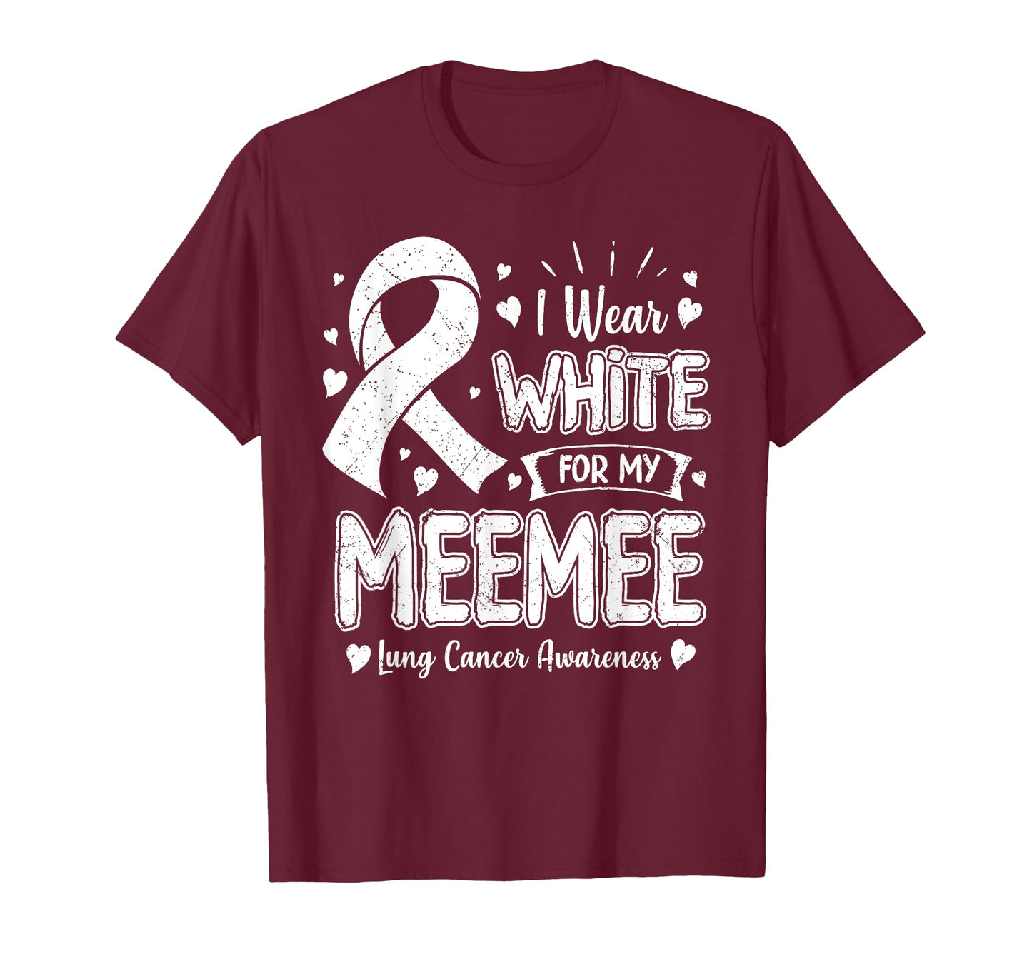 I Wear White For My Meemee Lung Cancer Awareness T-Shirt