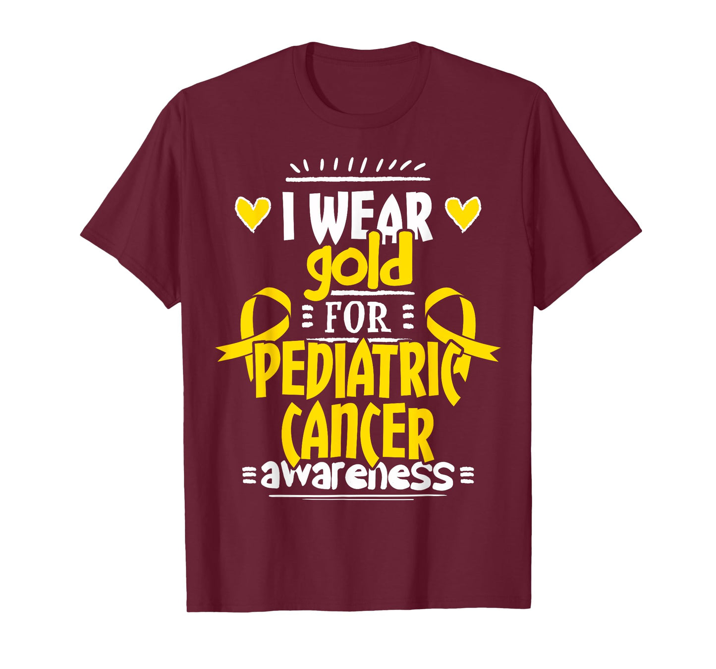 Pediatric Cancer TShirt - Gold Awareness Ribbon T-Shirt