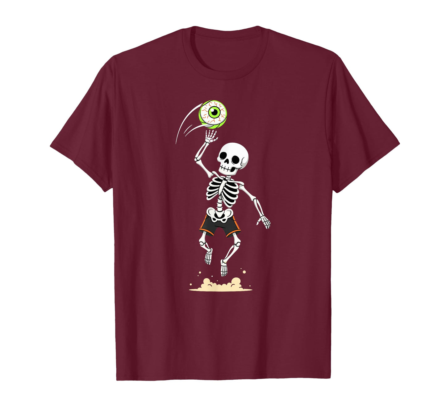 Halloween Skeleton Basketball Dunk Eyeball Player T-Shirt