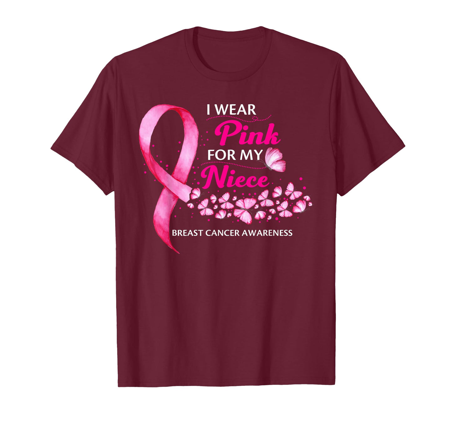 I Wear Pink For My Niece Cute Breast Cancer Awareness T-Shirt