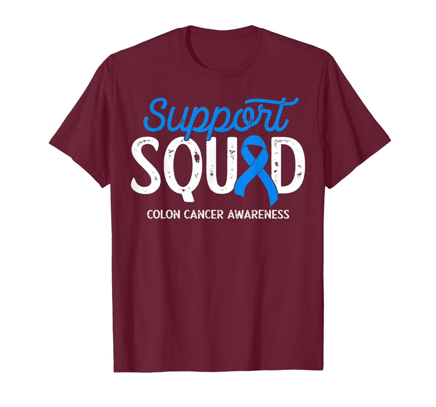 Colon Cancer Awareness Support Squad Warrior Survivor Crew T-Shirt
