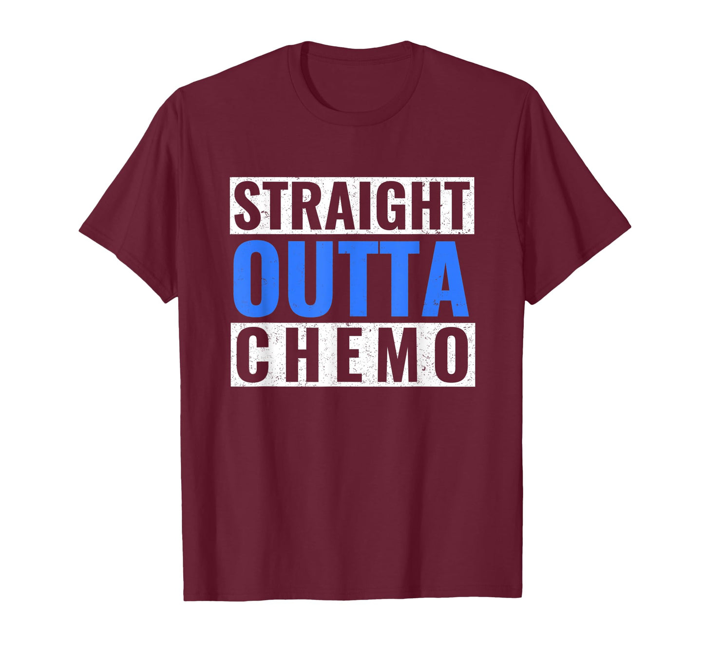 Straight Outta Chemo Dark Blue Colon Cancer Gift T-Shirt