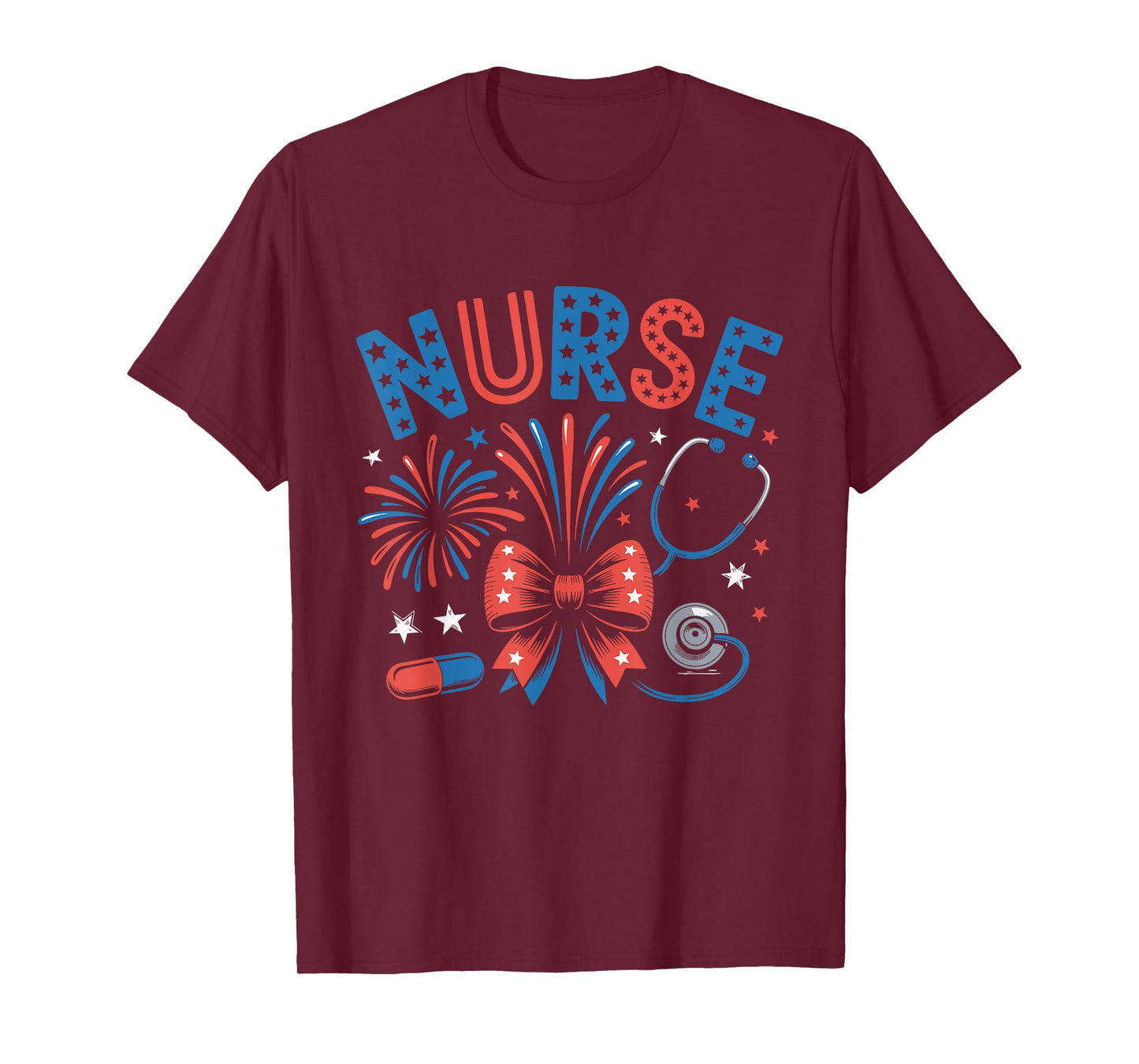 4th of July Nurse American Flag Fourth Of July Funny Nurse T-Shirt