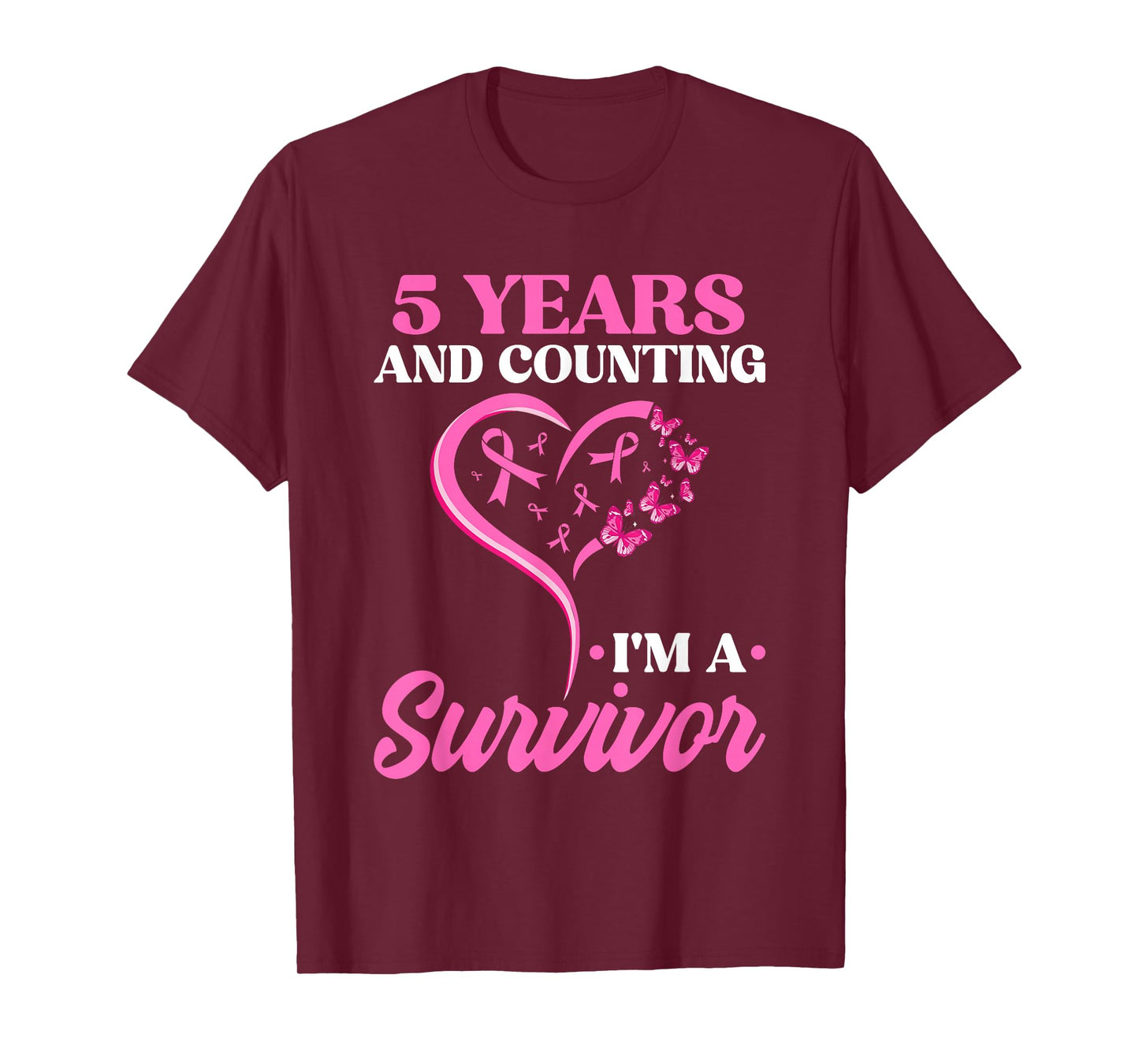 5 Years Breast Cancer Free Survivor Women T-Shirt