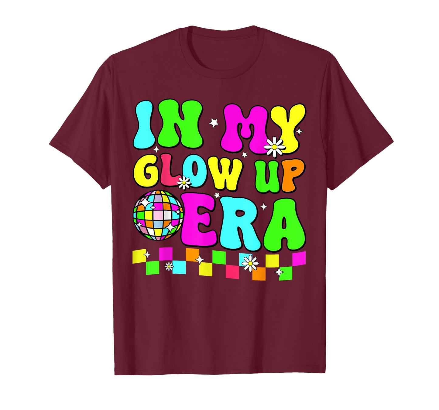 In My Glow Up Era Groovy Retro Colorful Boys Girls Kids T-Shirt