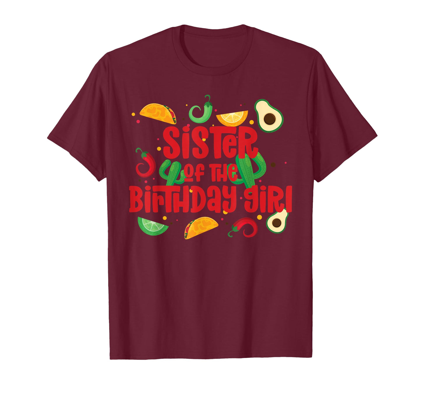 Sister Taco Twosday Fiesta Taco Birthday Theme Girl 2yr T-Shirt
