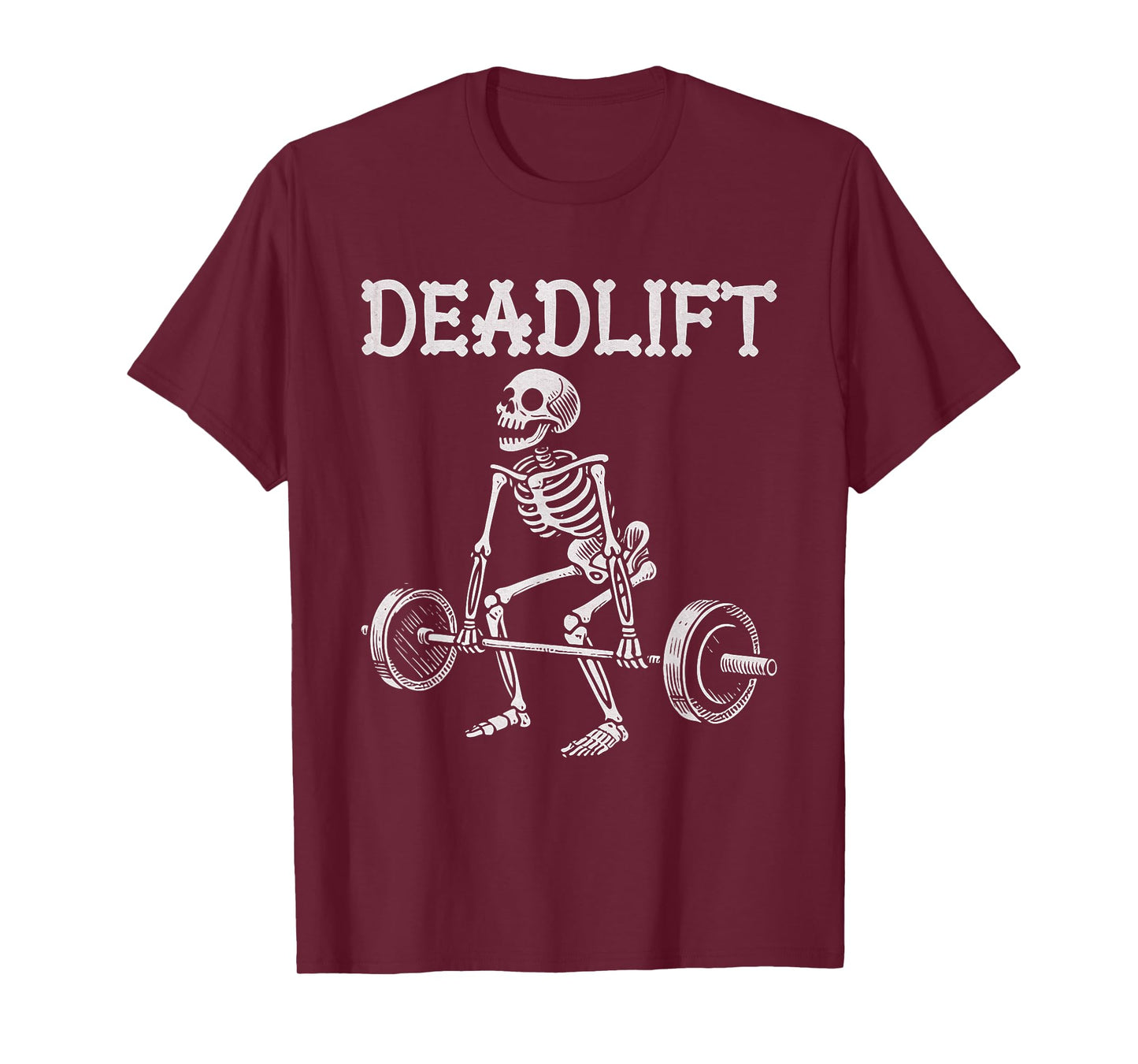 DEADLIFT Funny Halloween Skeleton Weight Lifting Workout T-Shirt