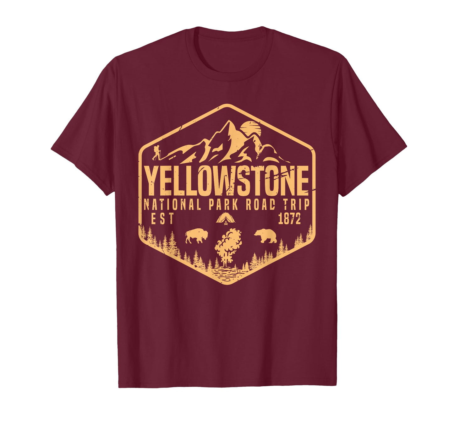 Yellowstone National Park Souvenir Family Road Trip Hiking T-Shirt