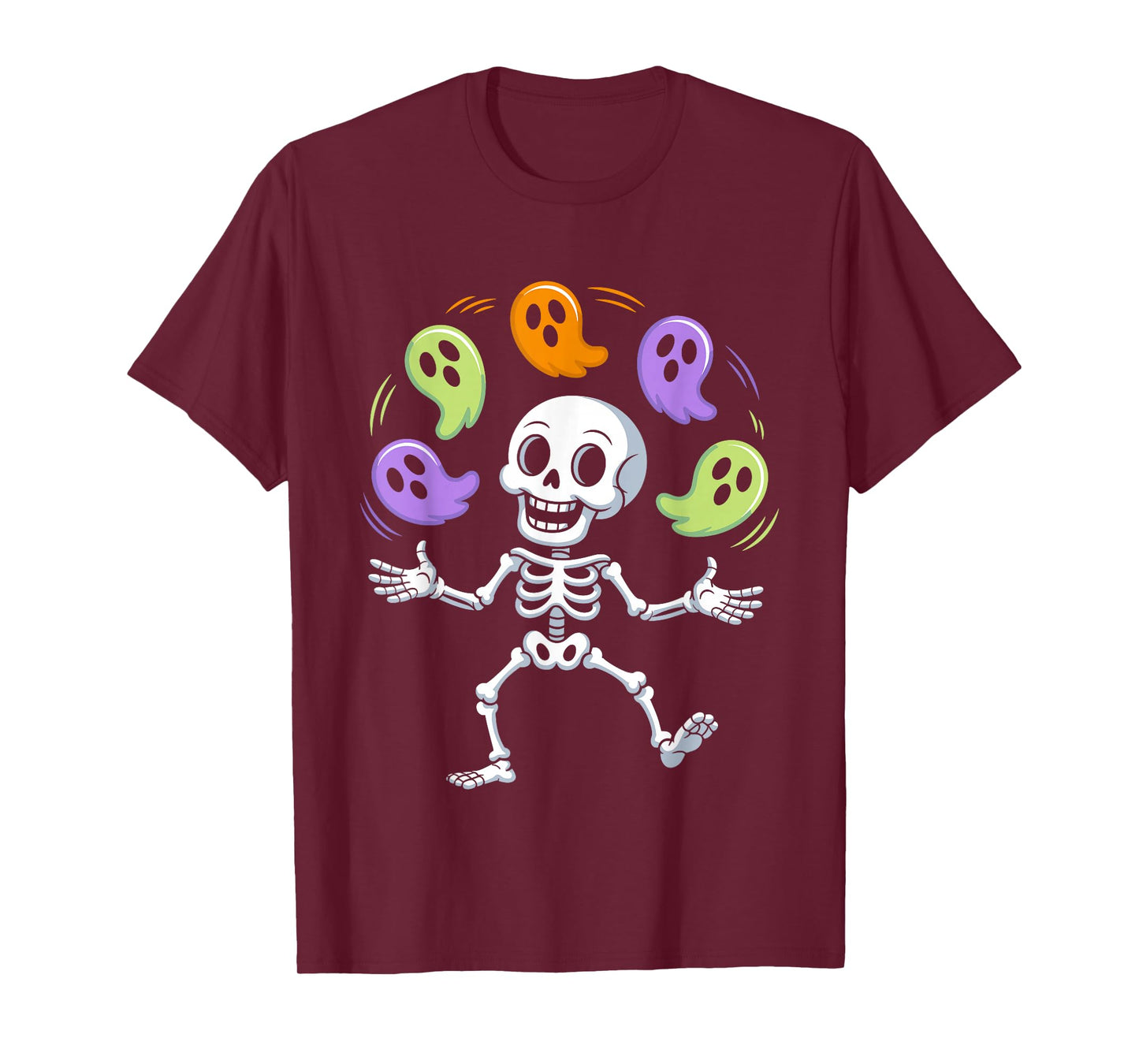 Funny Skeleton Juggling Ghosts Halloween T-Shirt