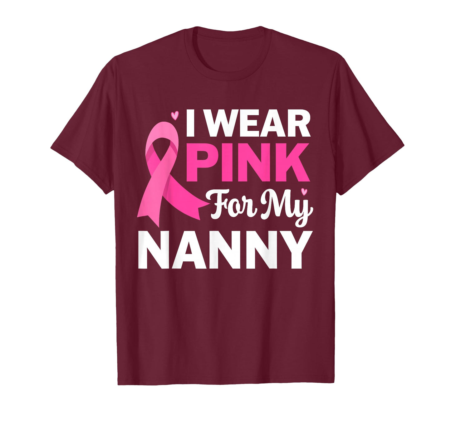 I Wear Pink For My Nanny Grandma Breast Cancer Awareness Kid T-Shirt