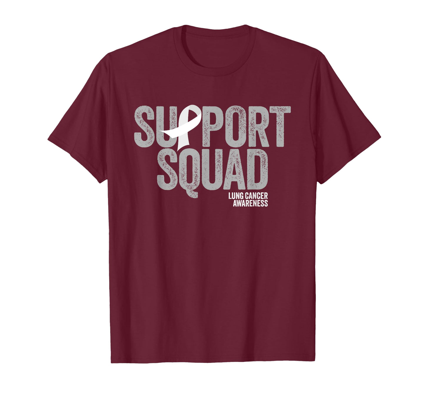 Support Squad Distressed Family Lung Cancer Awareness T-Shirt