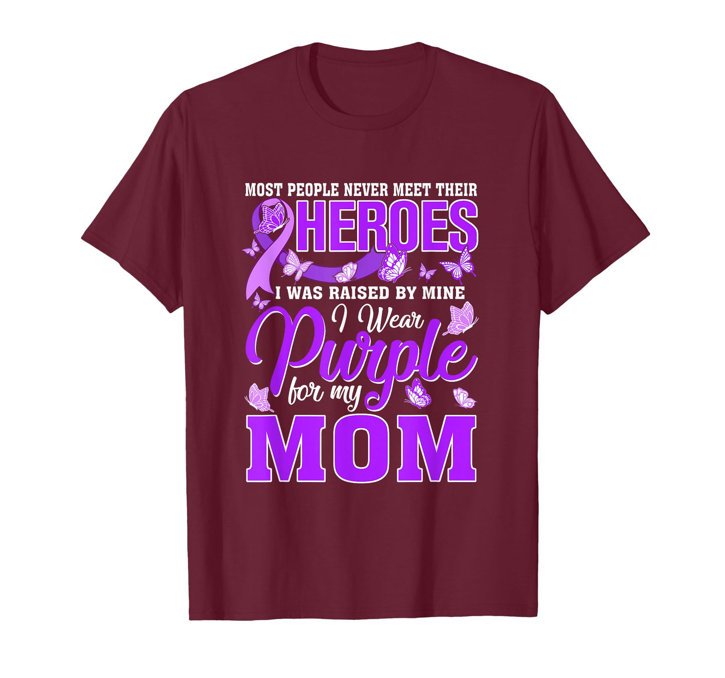 My Heroes I Wear Purple For My Mom Pancreatic Cancer T-Shirt