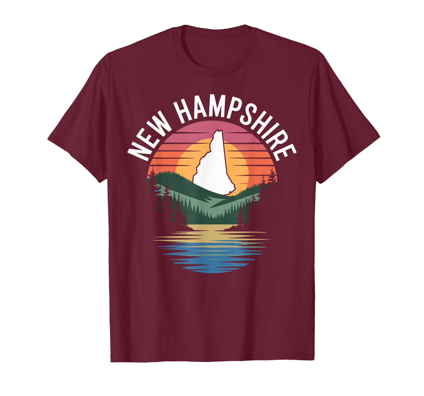 New Hampshire lake sunset pine forest hills T-Shirt