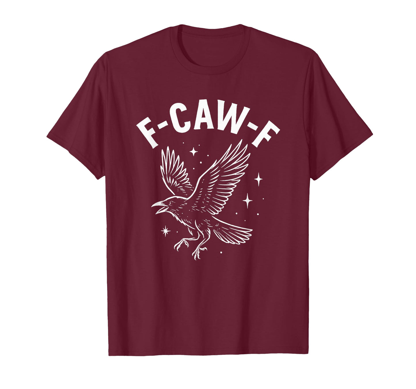 Black Crow F-Caw-F Funny Halloween Moon Gothic Adult Humor T-Shirt