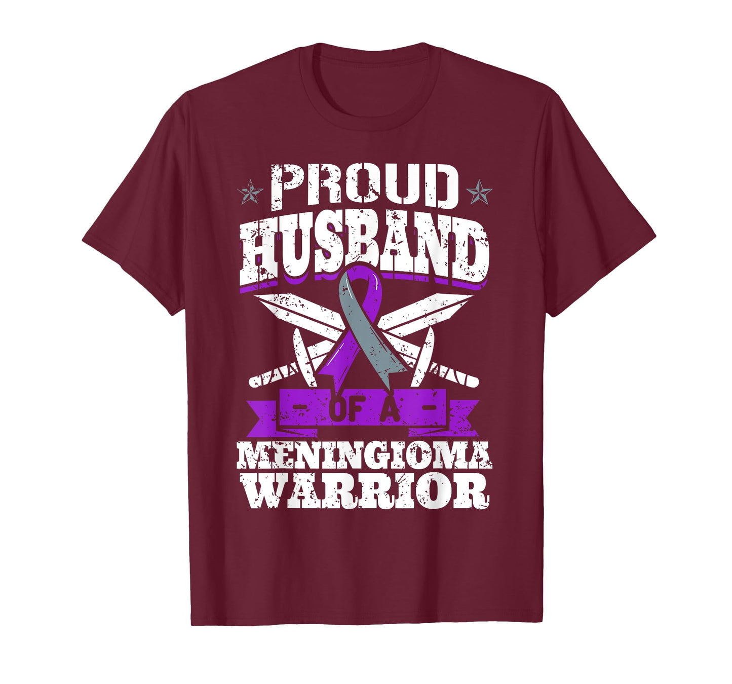 Proud Husband Of A Meningioma Warrior Tumor Awareness Ribbon T-Shirt