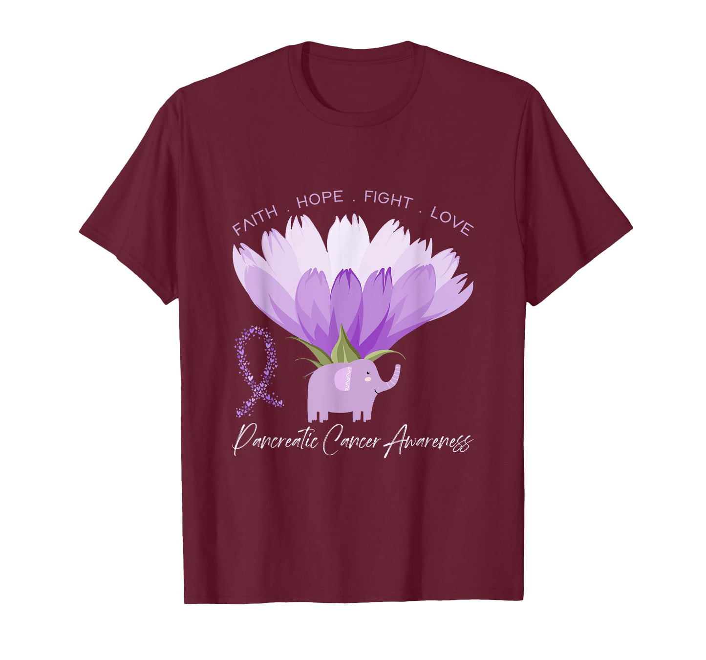 Purple Ribbon Gift Pancreatic Cancer Awareness T-Shirt