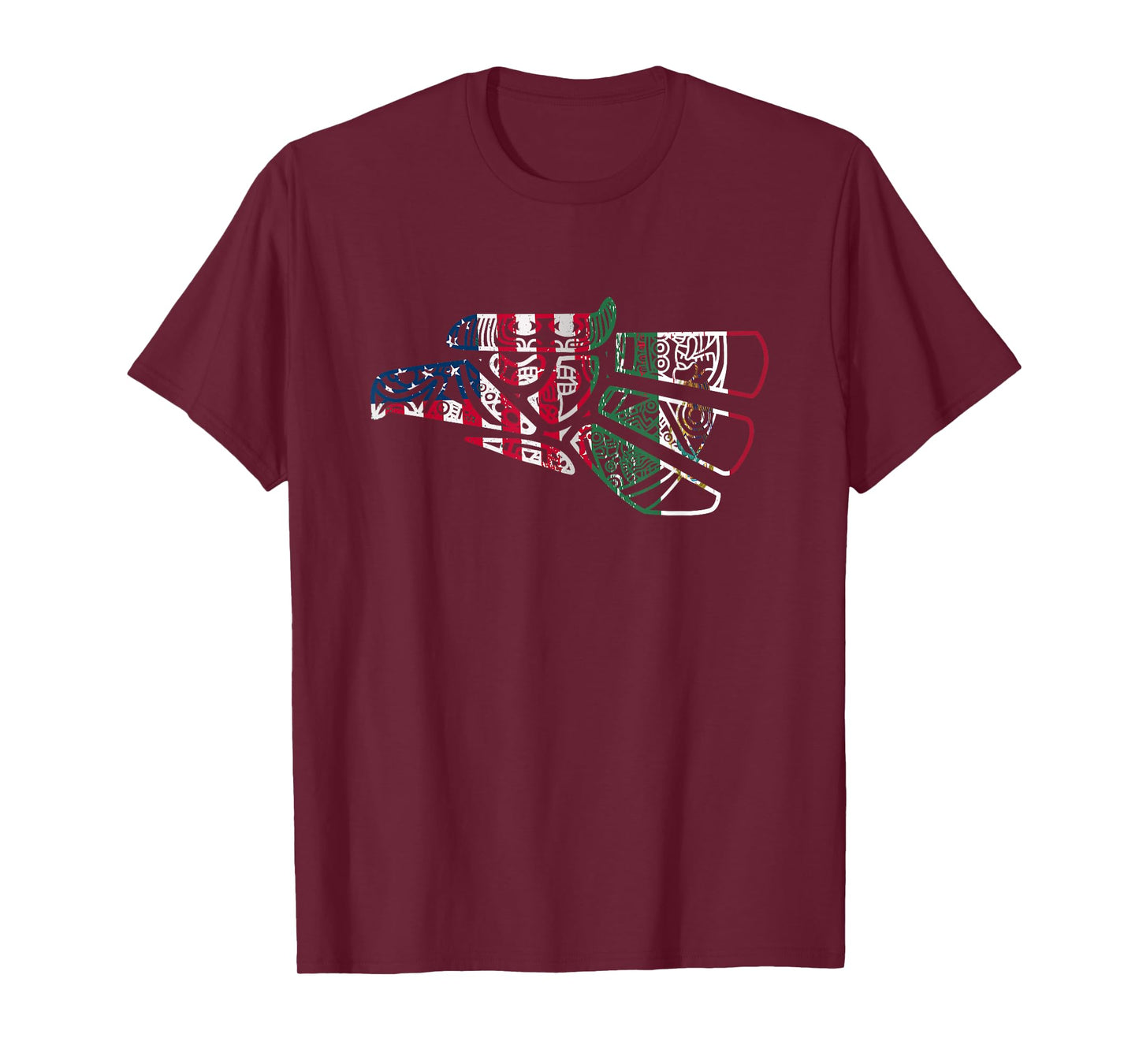 Mexico Tshirt US Flag Patriot Mexican Flag American Flag T-Shirt, Small, Black