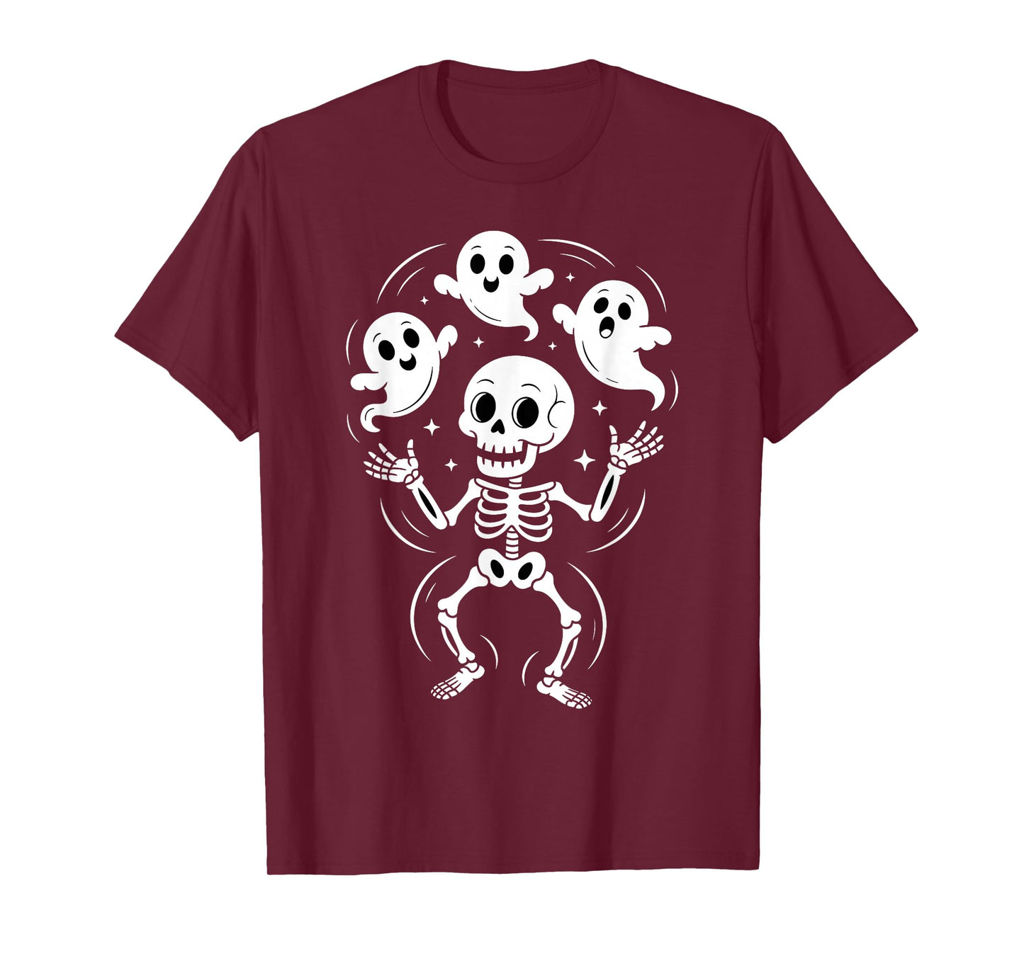 Funny Dancing Skeleton Juggling Ghosts Halloween T-Shirt