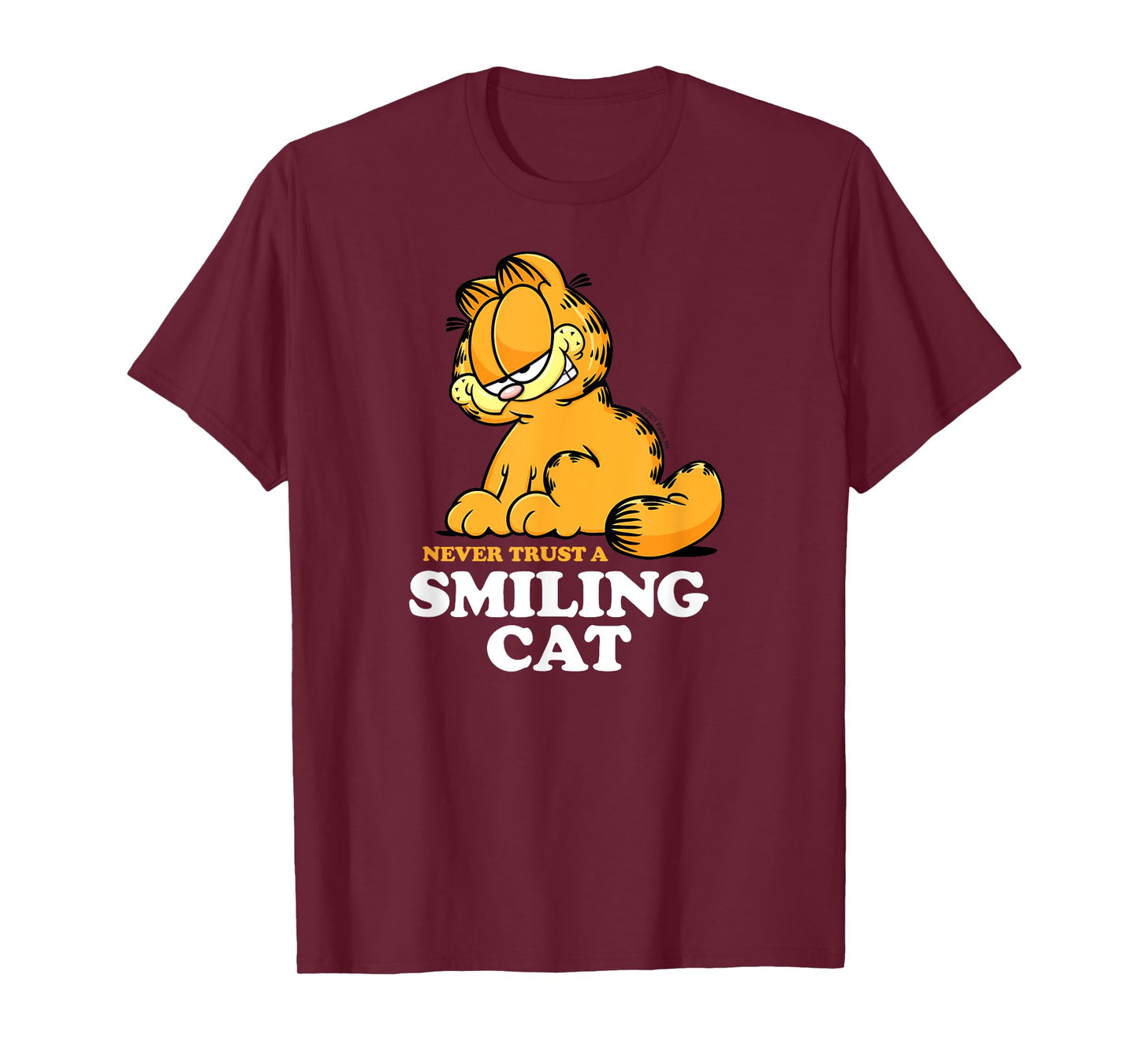 Garfield - Never Trust A Smiling Cat Sarcastic Graphic T-Shirt