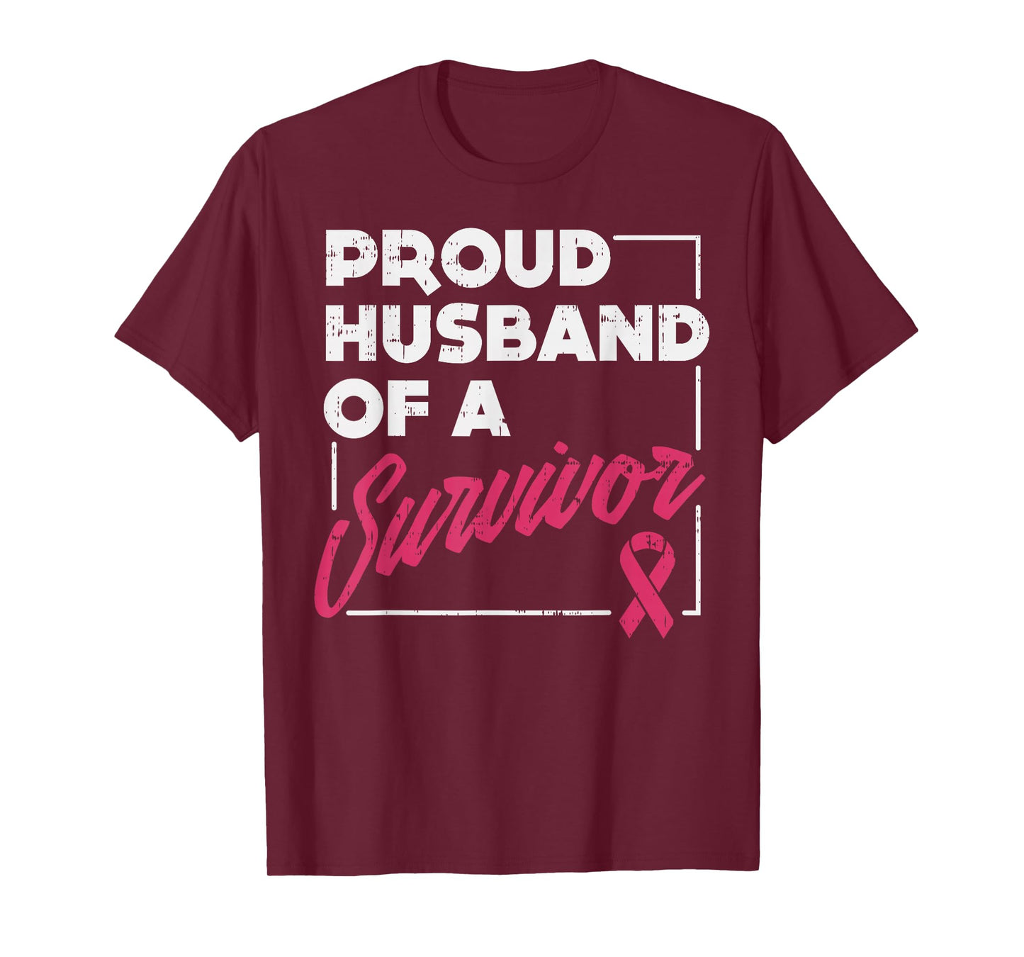 Proud Husband Of Survivor Breast Cancer Awareness Men Gift T-Shirt