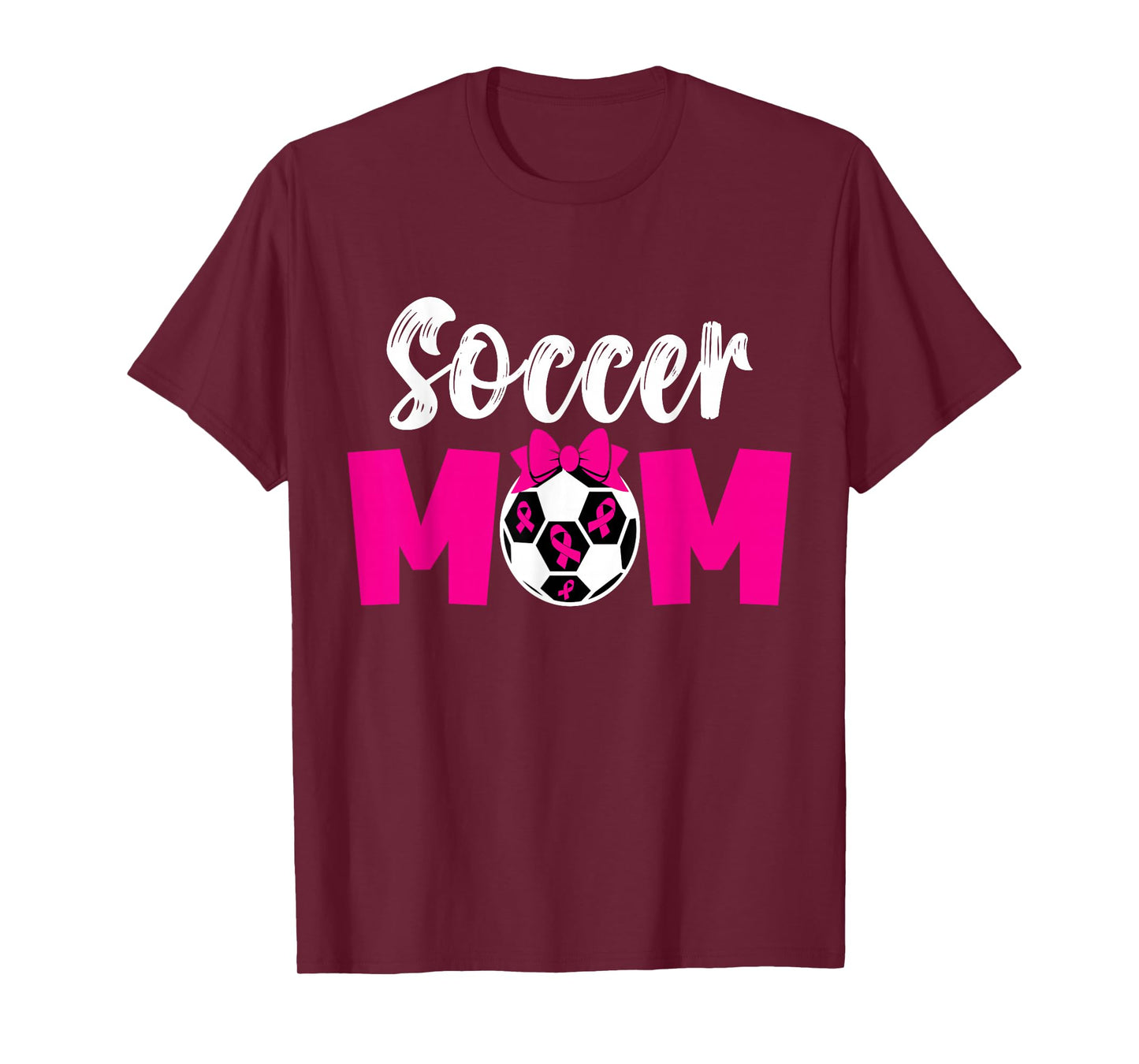 Soccer Mom Breast Cancer Awareness Soccer Pink Ribbon Women T-Shirt