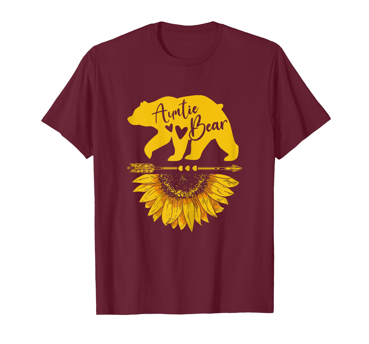 Auntie Bear Sunflower Funny Mothers Day For Mom Aunt Grandma T-Shirt
