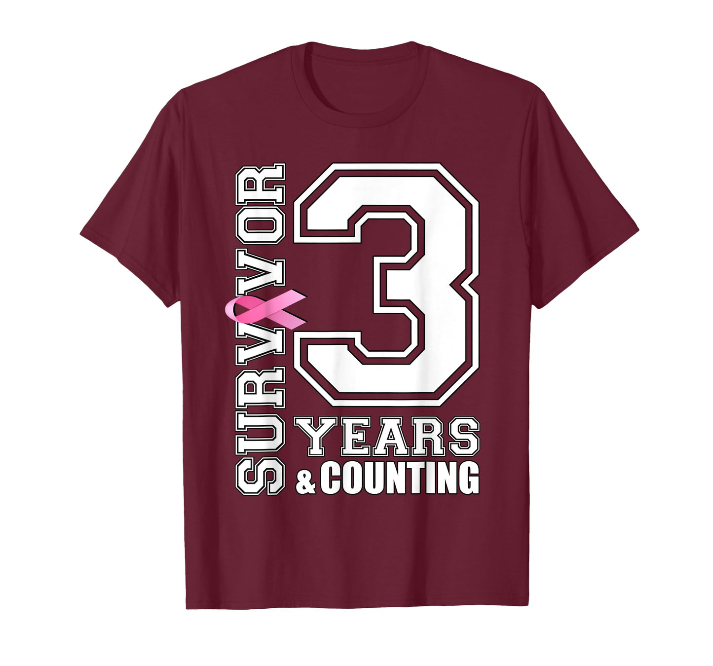 3 Years Breast Cancer Survivor Pink Ribbon Gifts For Women T-Shirt