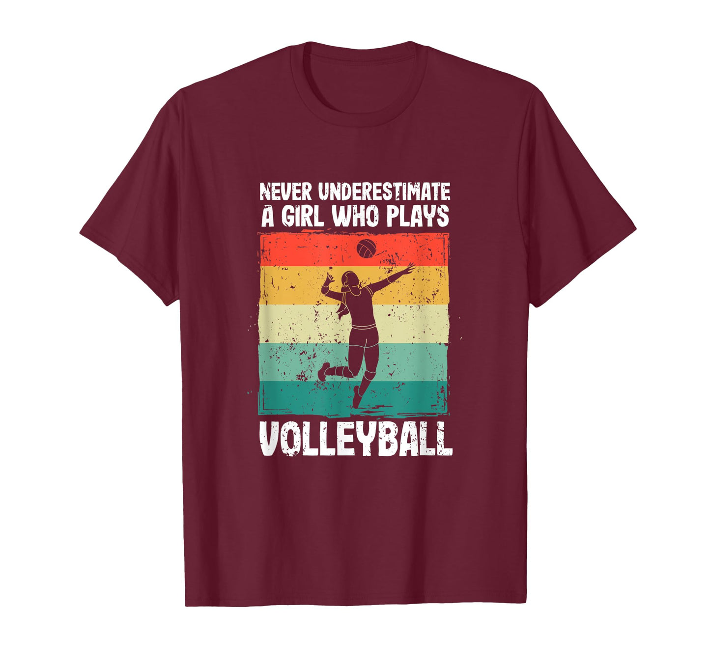 Never Underestimate A Girl Who Plays Volleyball Player Girls T-Shirt