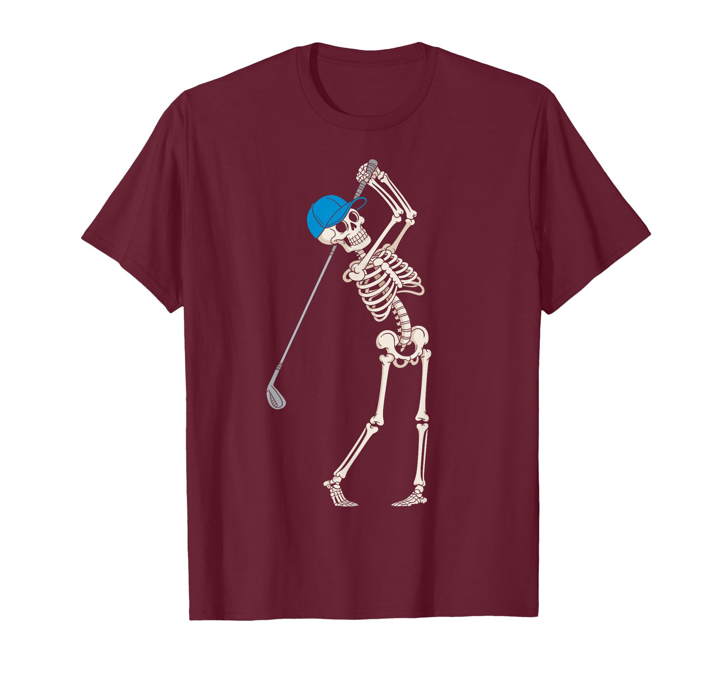 Skeleton Golf Halloween Golfer Golf Player Funny Men Dad T-Shirt