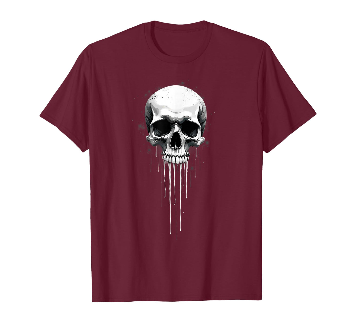 Melting Scary Skull Drip Skeleton Halloween T-Shirt