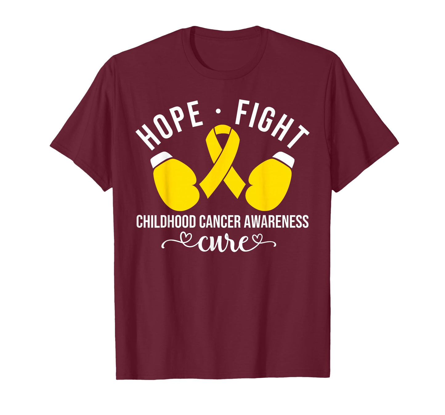 Hope Fight Cure Childhood Cancer Awareness for Kids Boy Girl T-Shirt
