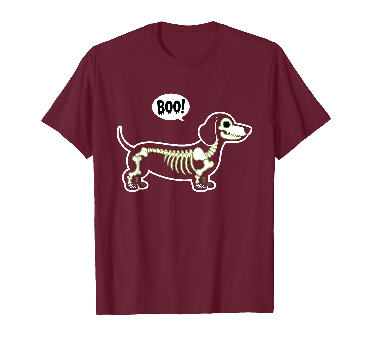 Funny Dachshund Halloween Wiener Dog Cute Doxie Skeleton Boo T-Shirt