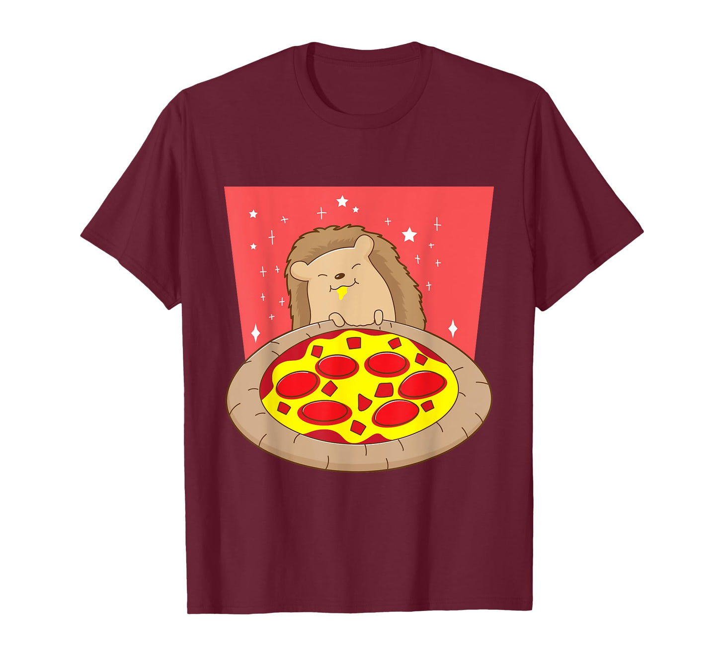 Hedgehog Eating Pizza Forest Animal Pizza Making T-Shirt