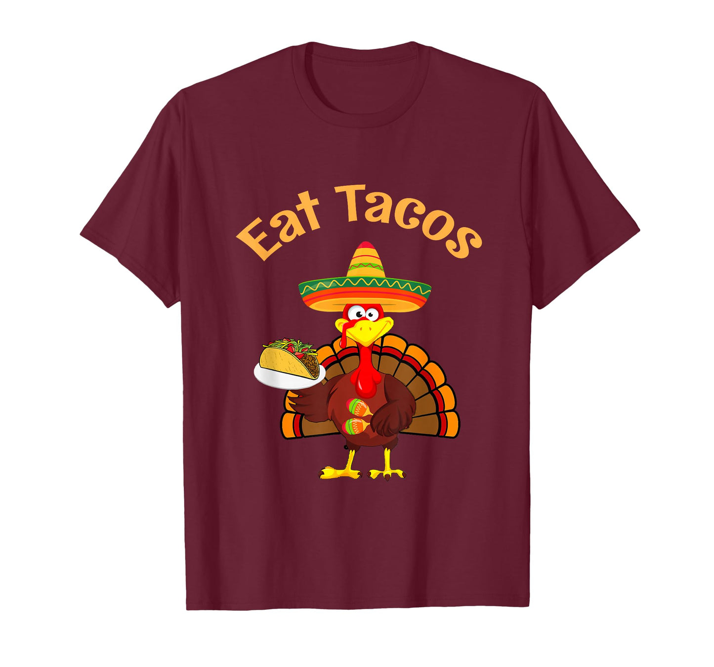 Funny Thanksgiving Turkey Eat Tacos Funny Boys Kids Turkey T-Shirt