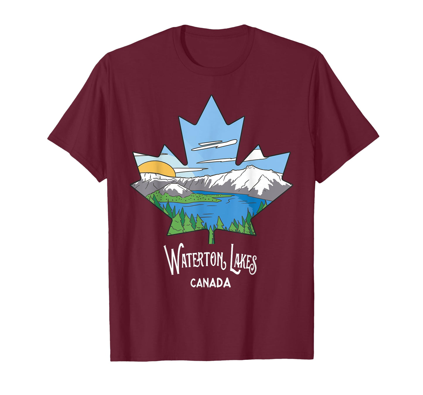 Waterton Lakes National Park Alberta Canada Landscape Art T-Shirt