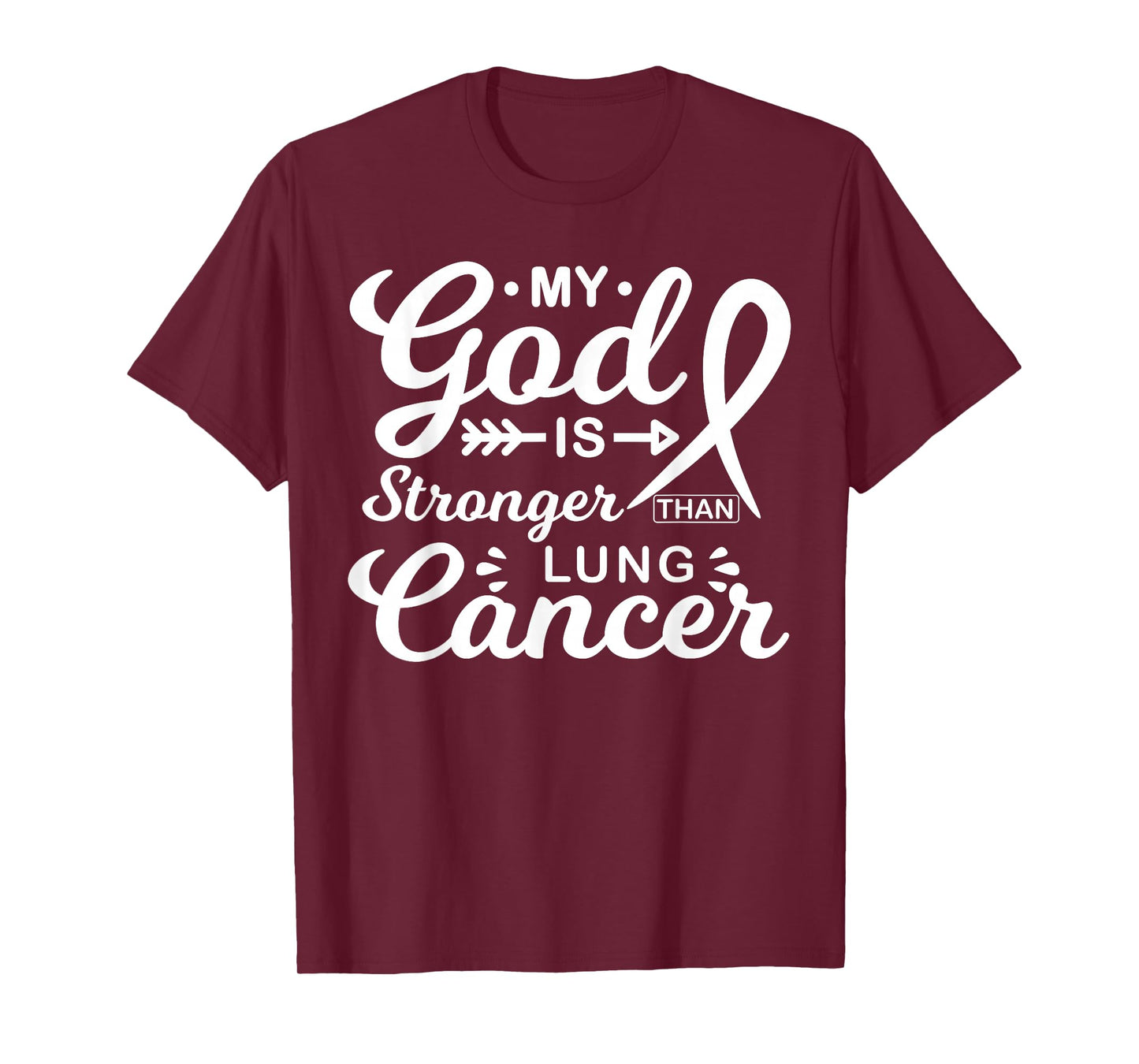 My God is Stronger Than Lung Cancer Awareness Warrior T-Shirt