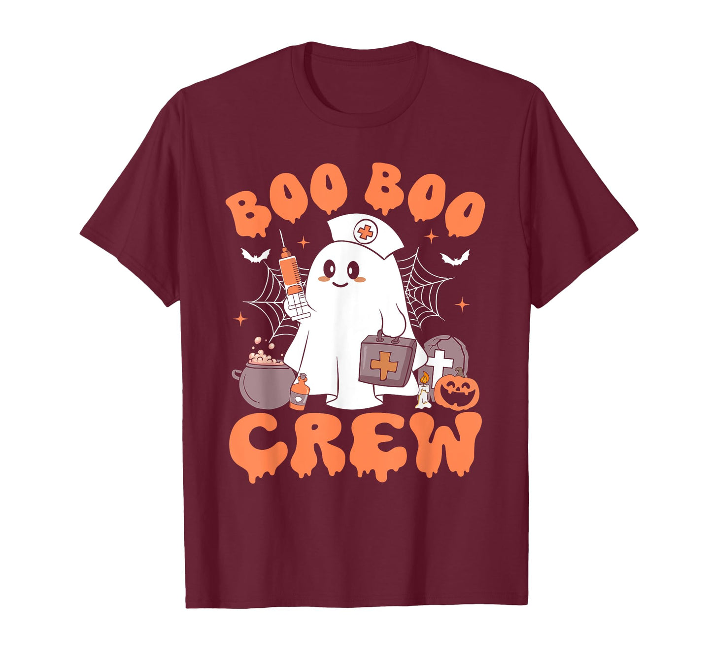 Boo Boo Crew Nurse Shirt Women Cute Ghost Halloween Nursing T-Shirt