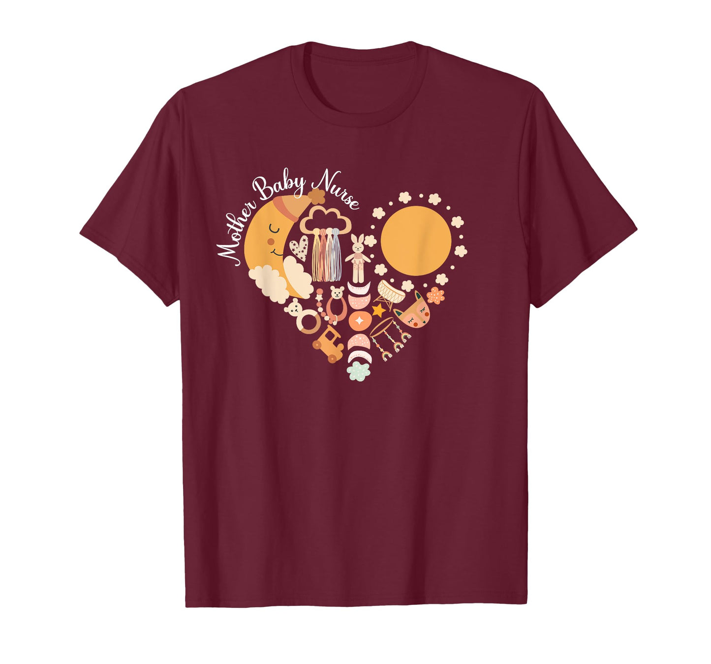 Mother Baby Nurse Heart Postpartum Nurse Mom Baby Nurse T-Shirt