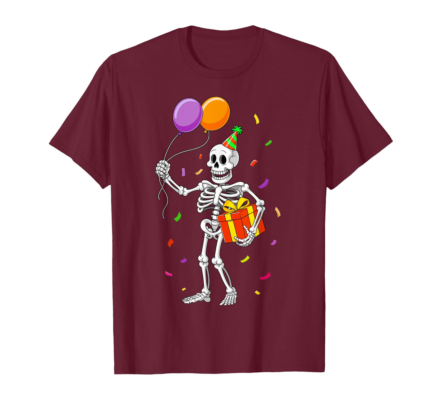 Spooky Halloween Skeleton Funny Birthday Party Skull Bday T-Shirt