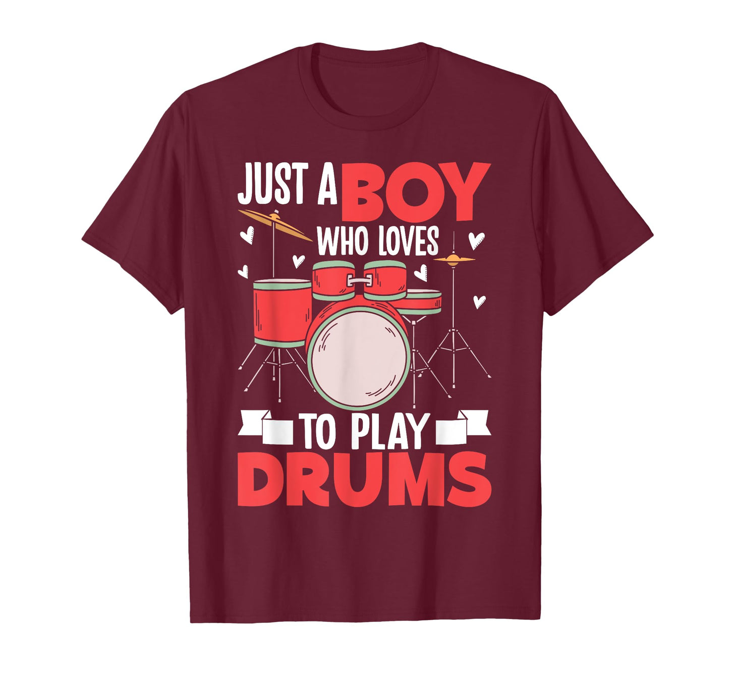 Just A Boy Who Loves To Play Drums Drummer Boys Kids T-Shirt