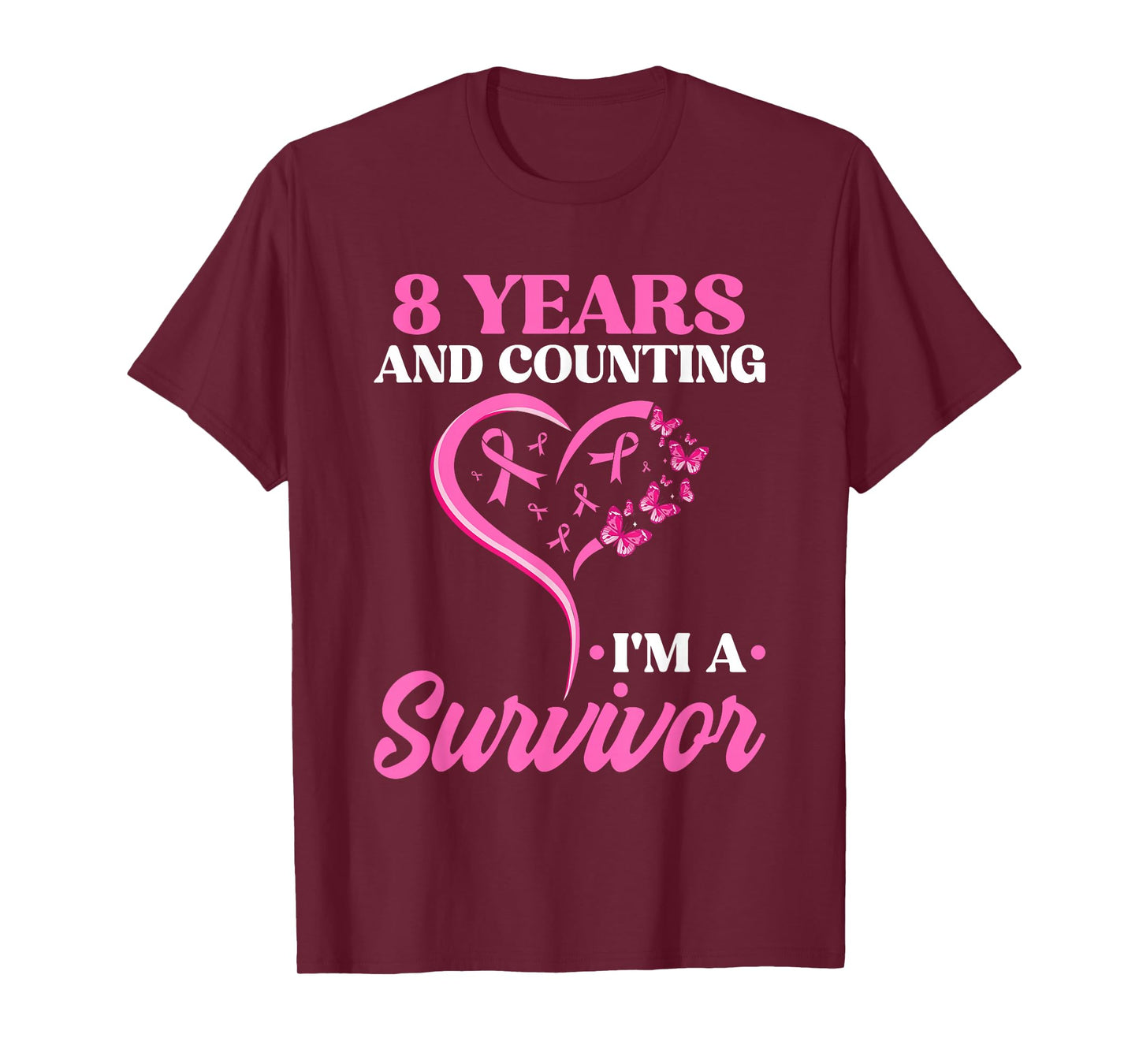 8 Years Breast Cancer Free Survivor Women T-Shirt