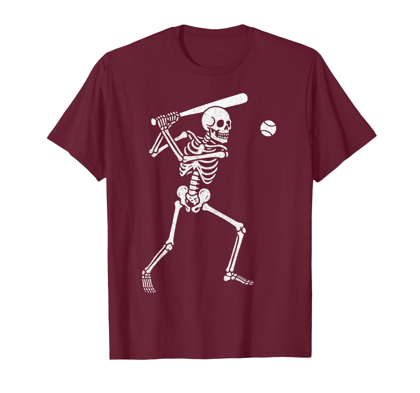 Baseball Skeleton Playing Baseball Halloween Skull Lover T-Shirt