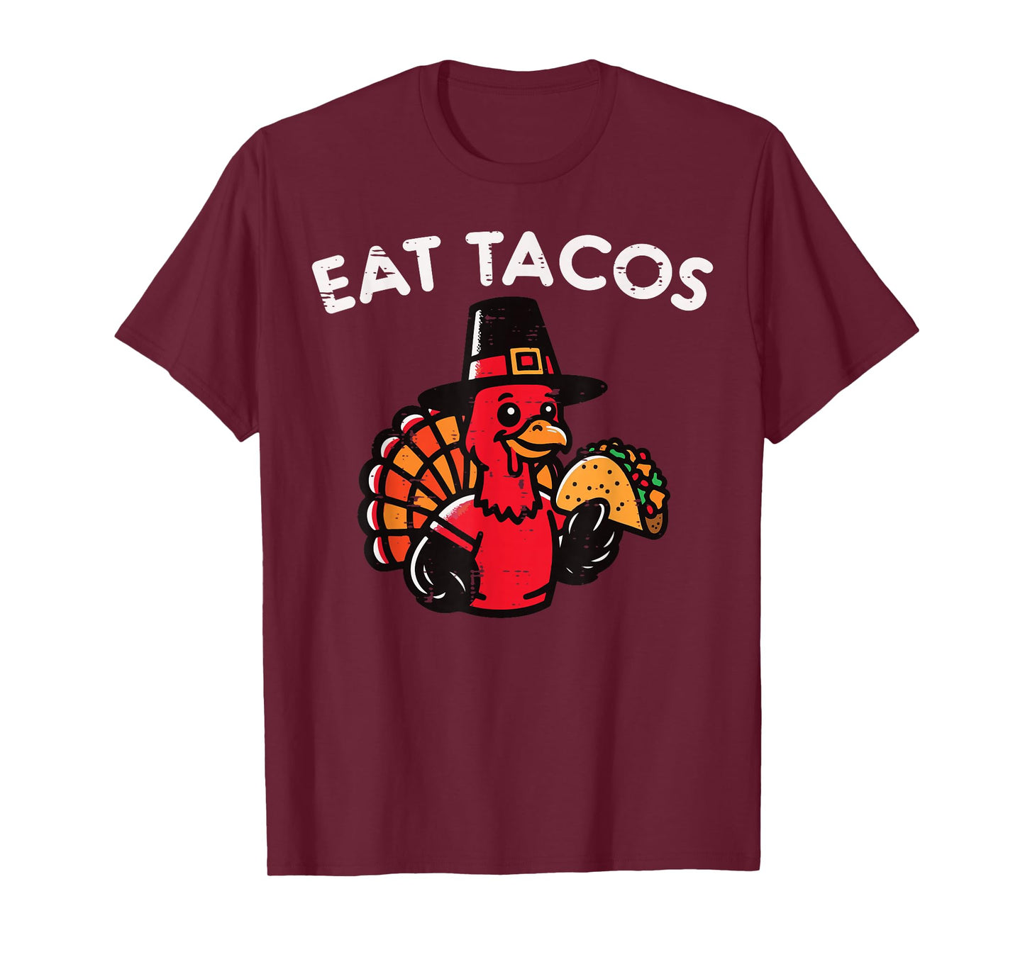 Thanksgiving Turkey Eat Tacos Funny Mexican Men Women Kids T-Shirt