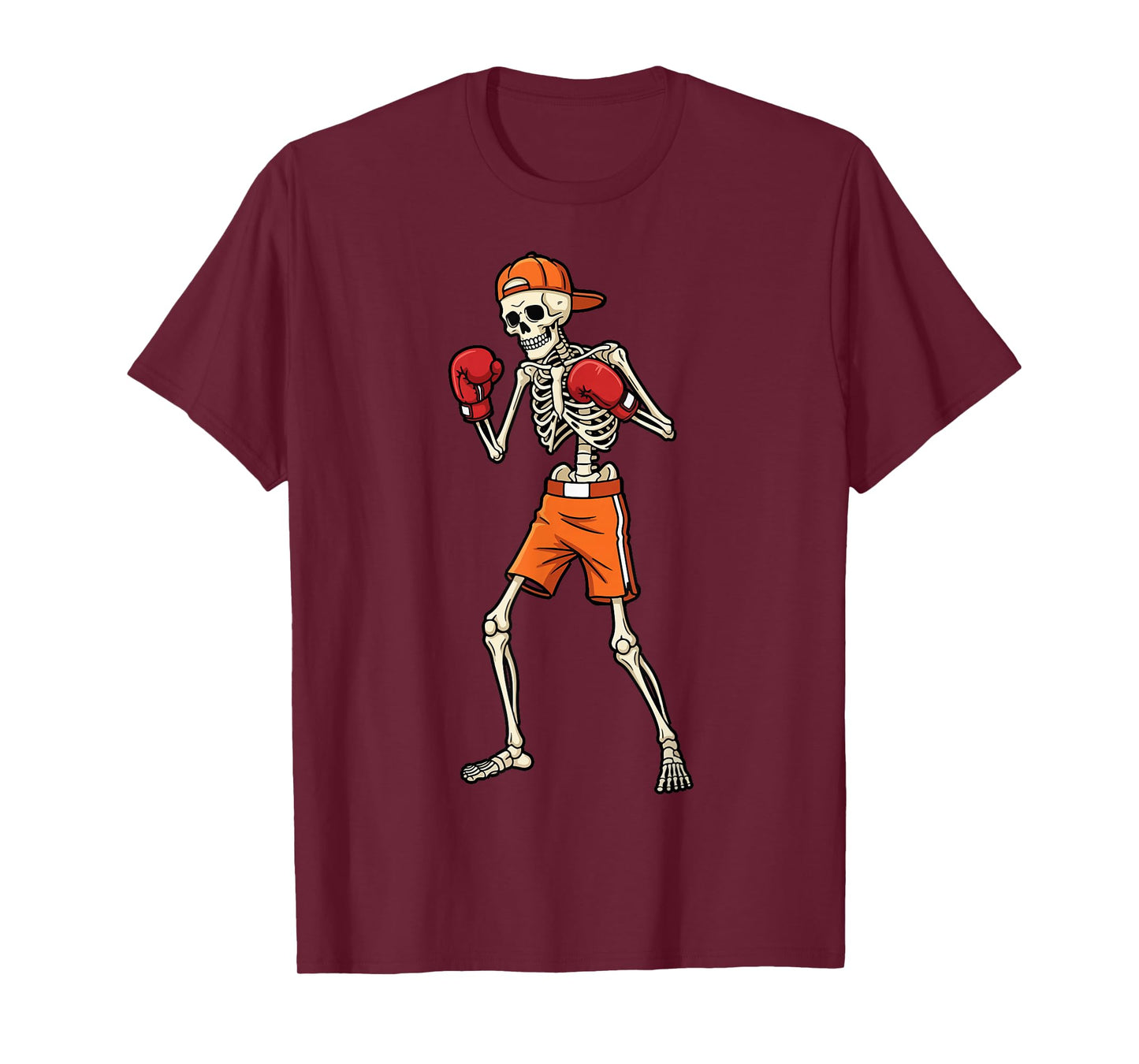 Funny Boxer Skull - Retro Halloween Boxing Fan Skeleton T-Shirt