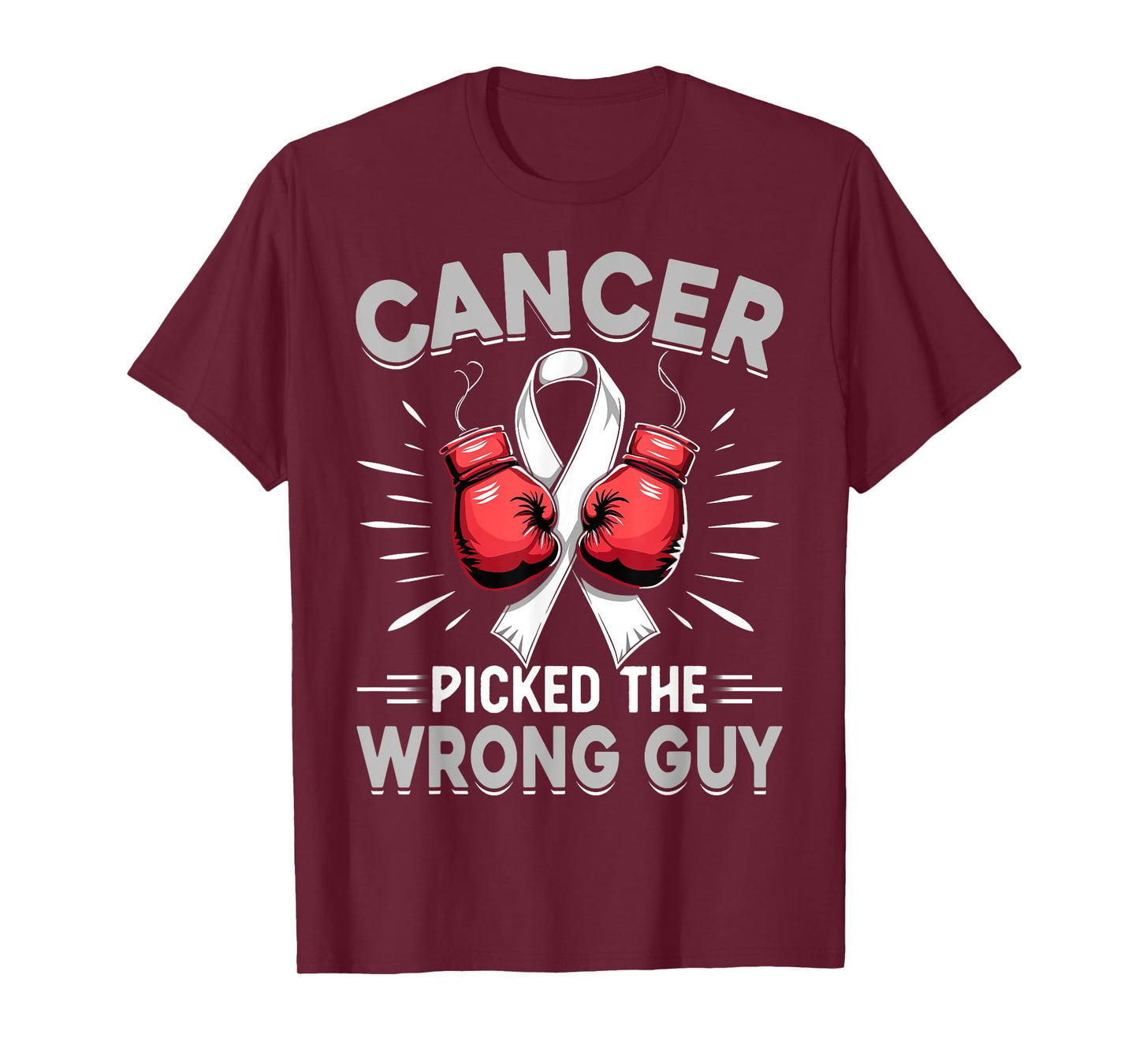 Lung Cancer Picked The Wrong Guy Awareness Support Fighter T-Shirt