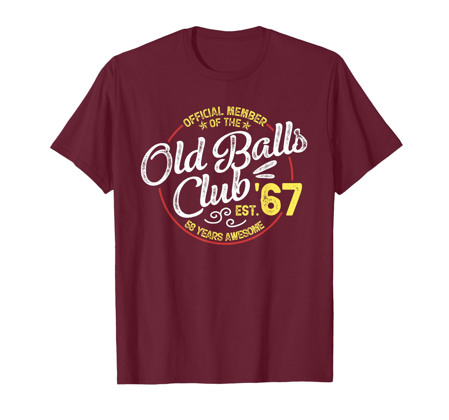 Vintage 58th Birthday Old Balls Club 1967 for Old Man T-Shirt