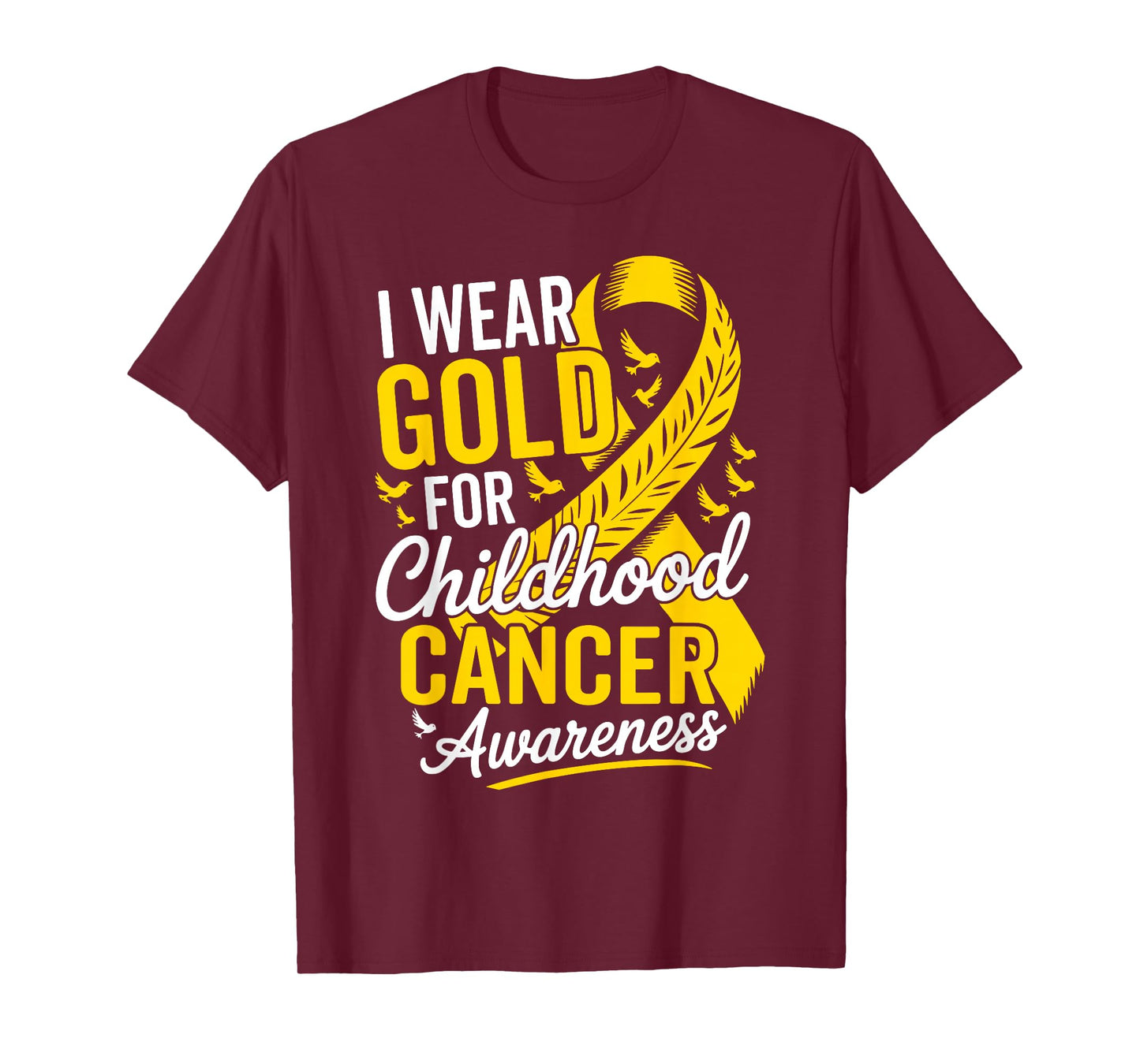Retro I Wear Gold for Childhood Cancer Awareness Gold Ribbon T-Shirt