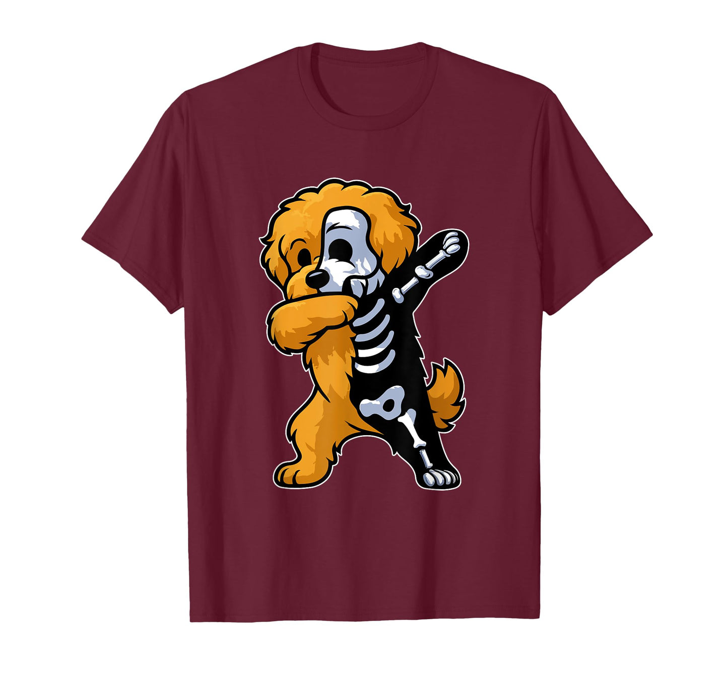 Dabbing Cockapoo Half Skeleton Halloween Costume Owner T-Shirt